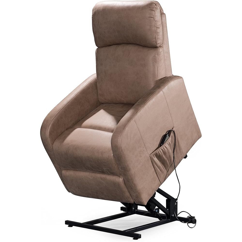 Major-Q Taupe Comfort Electric Leather Lift Recliner Chair (SH8084554)