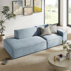 Modway Restore Performance Fabric Upholstered 2-Piece Modular Loveseat in Sky – Low Profile Sectional Sofa with Right-Facing Armchair and Left-Facing Armless Chaise